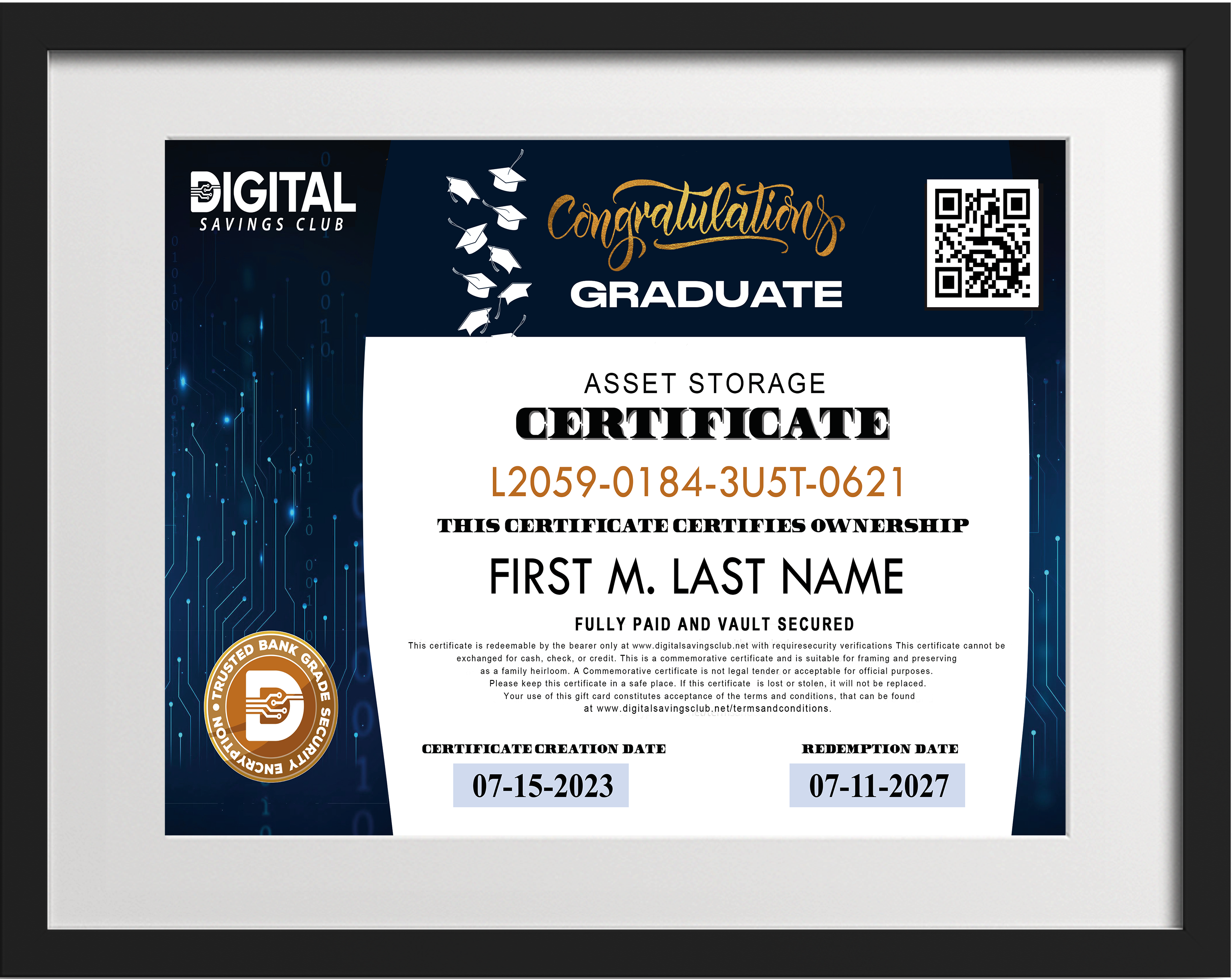 Graduate Certificate Mockup